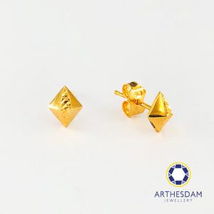 Arthesdam Jewellery 916 Gold Pyramid Diamond Earrings