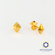 Arthesdam Jewellery 916 Gold Pyramid Diamond Earrings