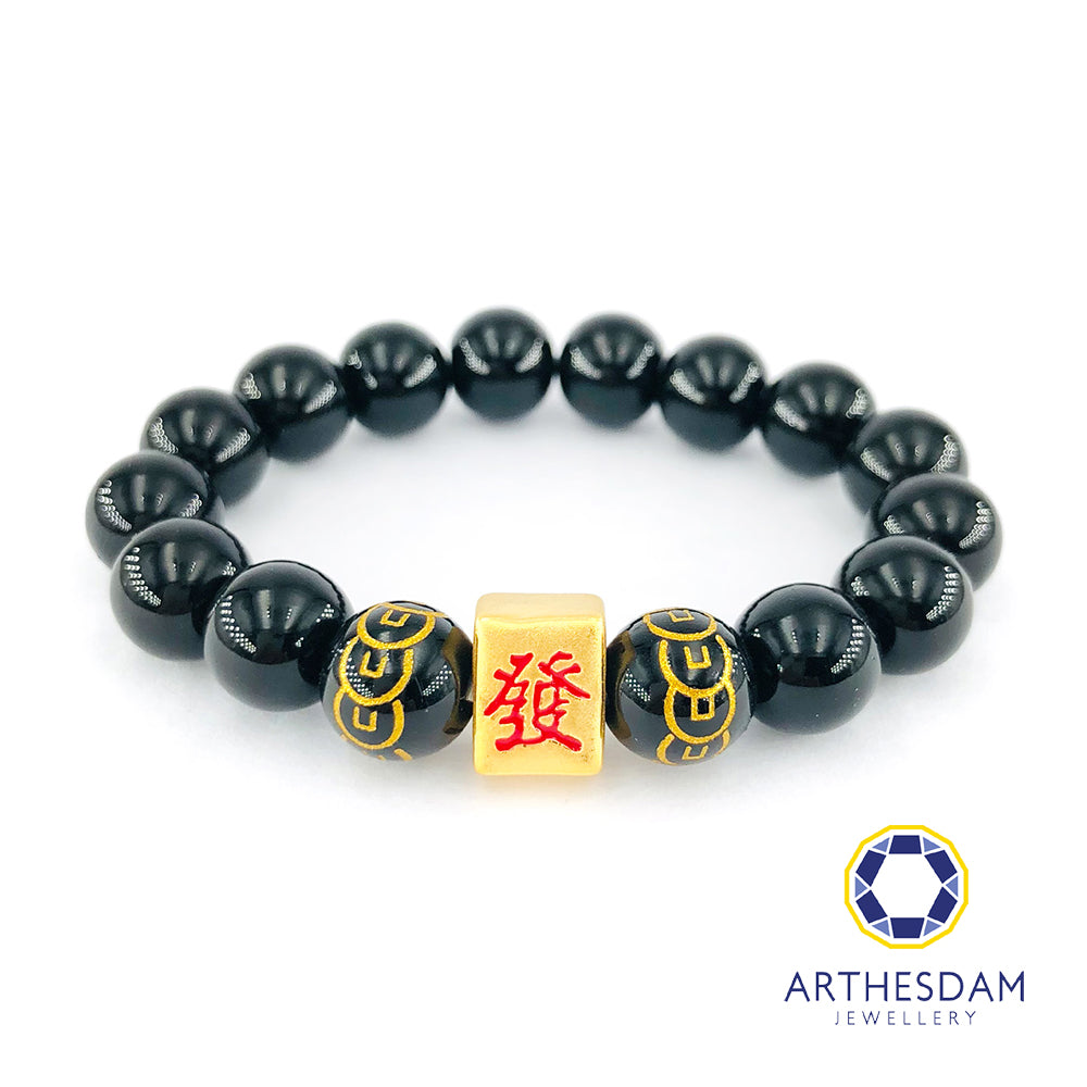 Arthesdam Jewellery 999 Gold Mahjong Huat Beaded Bracelet