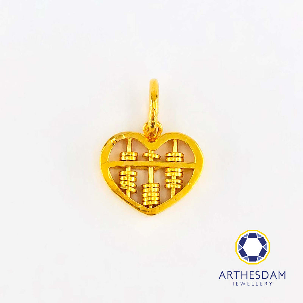 Arthesdam Jewellery 916 Gold Modern Heart Abacus Pendant