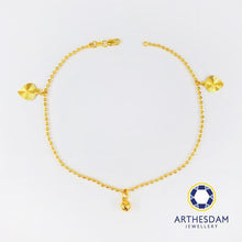 Load image into Gallery viewer, Arthesdam Jewellery 916 Gold Ball Anklet with Charm
