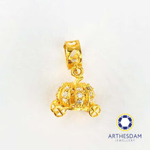 Load image into Gallery viewer, Arthesdam Jewellery 916 Gold Pumpkin Carriage Charm
