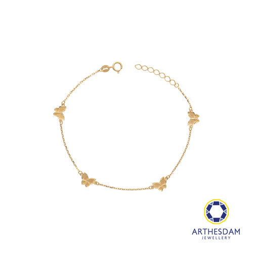 Arthesdam Jewellery 18K Yellow Gold Elegant Butterfly Bracelet