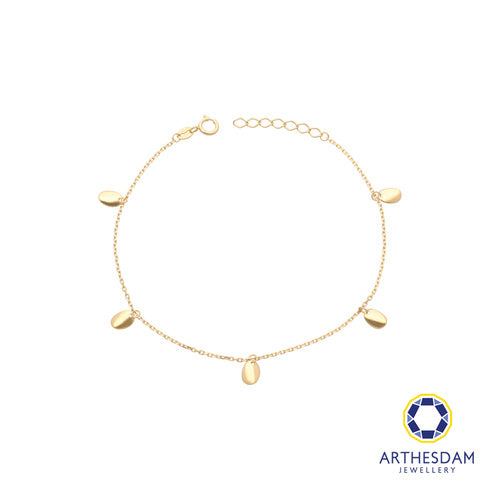 Arthesdam Jewellery 18K Yellow Gold Dangling Oval Bracelet