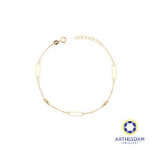 Load image into Gallery viewer, Arthesdam Jewellery 18K Yellow Gold Paper Clip Trio Balls Bracelet
