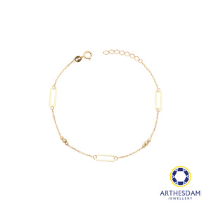 Arthesdam Jewellery 18K Yellow Gold Paper Clip Trio Balls Bracelet