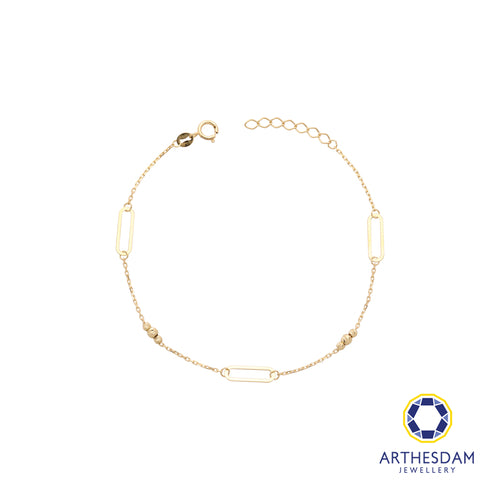 Arthesdam Jewellery 18K Yellow Gold Paper Clip Trio Balls Bracelet