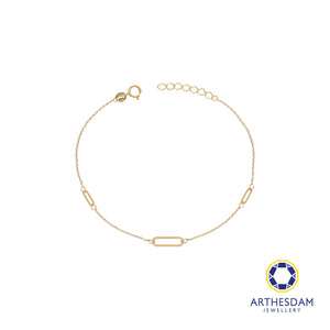Arthesdam Jewellery 18K Yellow Gold Minimalist Paper Clip Bracelet