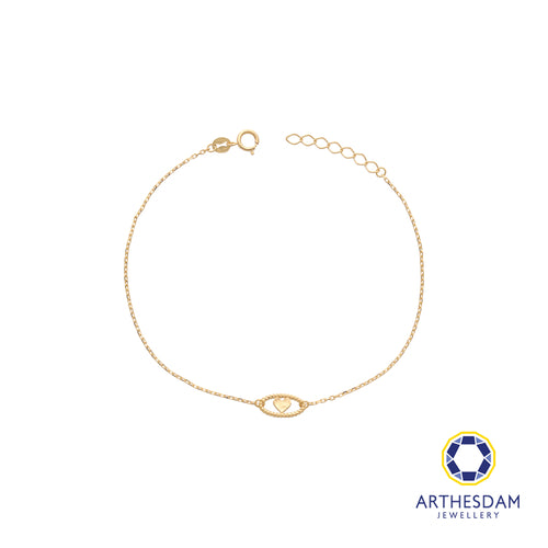 Arthesdam Jewellery 18K Yellow Gold Dainty Love Protection Bracelet