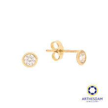 Load image into Gallery viewer, Arthesdam Jewellery 18K Yellow Gold Drop Stone Earrings
