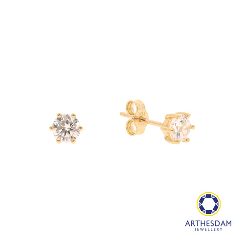 Arthesdam Jewellery 18K Yellow Gold Starry Solitaire Earrings