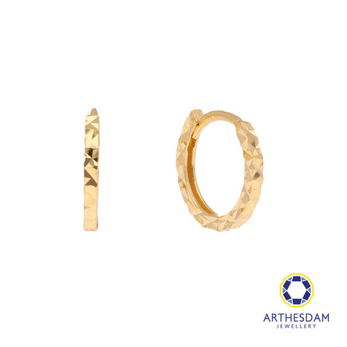 Arthesdam Jewellery 18K Yellow Gold Sparkles Petite Hoop Earrings