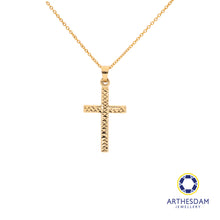 Load image into Gallery viewer, Arthesdam Jewellery 18K Yellow Gold Faceted Cross Pendant

