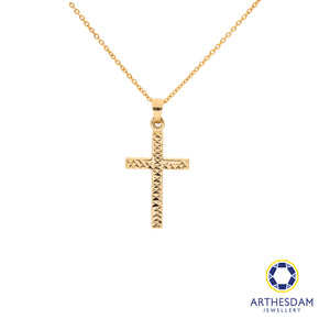 Arthesdam Jewellery 18K Yellow Gold Faceted Cross Pendant