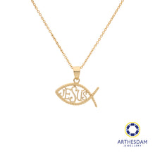 Load image into Gallery viewer, Arthesdam Jewellery 18K Yellow Gold Jesus Fish Pendant
