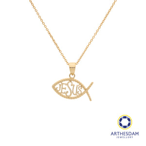 Arthesdam Jewellery 18K Yellow Gold Jesus Fish Pendant