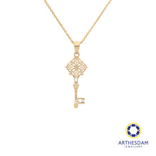 Load image into Gallery viewer, Arthesdam Jewellery 18K Yellow Gold Intricate Royal Key Pendant
