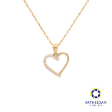 Load image into Gallery viewer, Arthesdam Jewellery 18K Yellow Gold Shining Stone Heart Pendant
