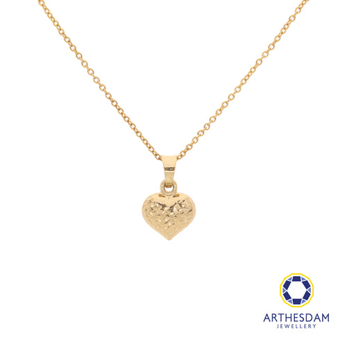 Arthesdam Jewellery 18K Yellow Gold Faceted Heart Pendant
