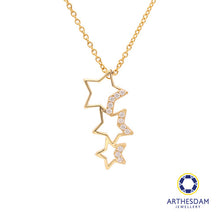Load image into Gallery viewer, Arthesdam Jewellery 18K Yellow Gold Trio Shining Star Pendant
