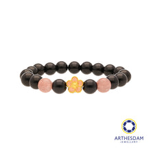 Load image into Gallery viewer, Arthesdam Jewellery 999 Gold Pink Flower Beaded Bracelet
