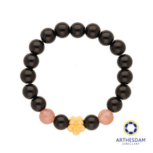 Load image into Gallery viewer, Arthesdam Jewellery 999 Gold Pink Flower Beaded Bracelet
