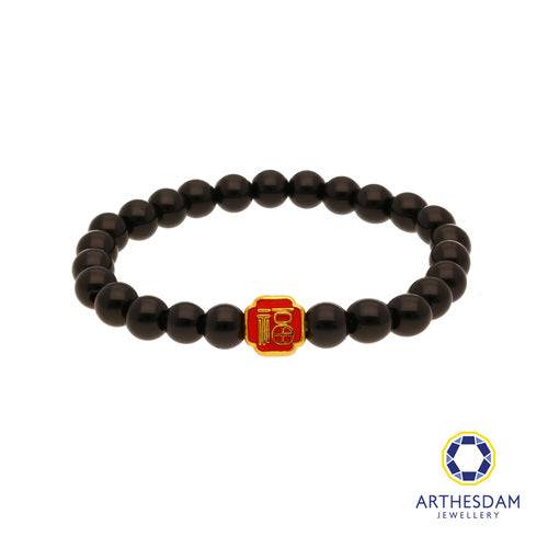 Arthesdam Jewellery 999 Gold 福 Fu Blessing Beaded Bracelet