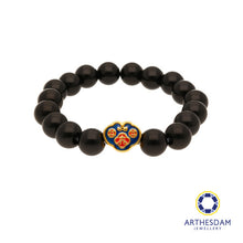 Load image into Gallery viewer, Arthesdam Jewellery 999 Gold Blue Wealth Lock Beaded Bracelet (L)
