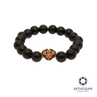 Arthesdam Jewellery 999 Gold Blue Wealth Lock Beaded Bracelet (L)