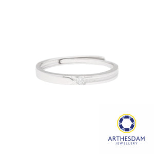 Arthesdam Jewellery 925 Silver X Single Stone Adjustable Ring