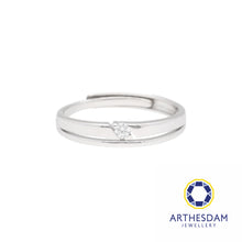 Load image into Gallery viewer, Arthesdam Jewellery 925 Silver Single Stone Plain Adjustable Ring
