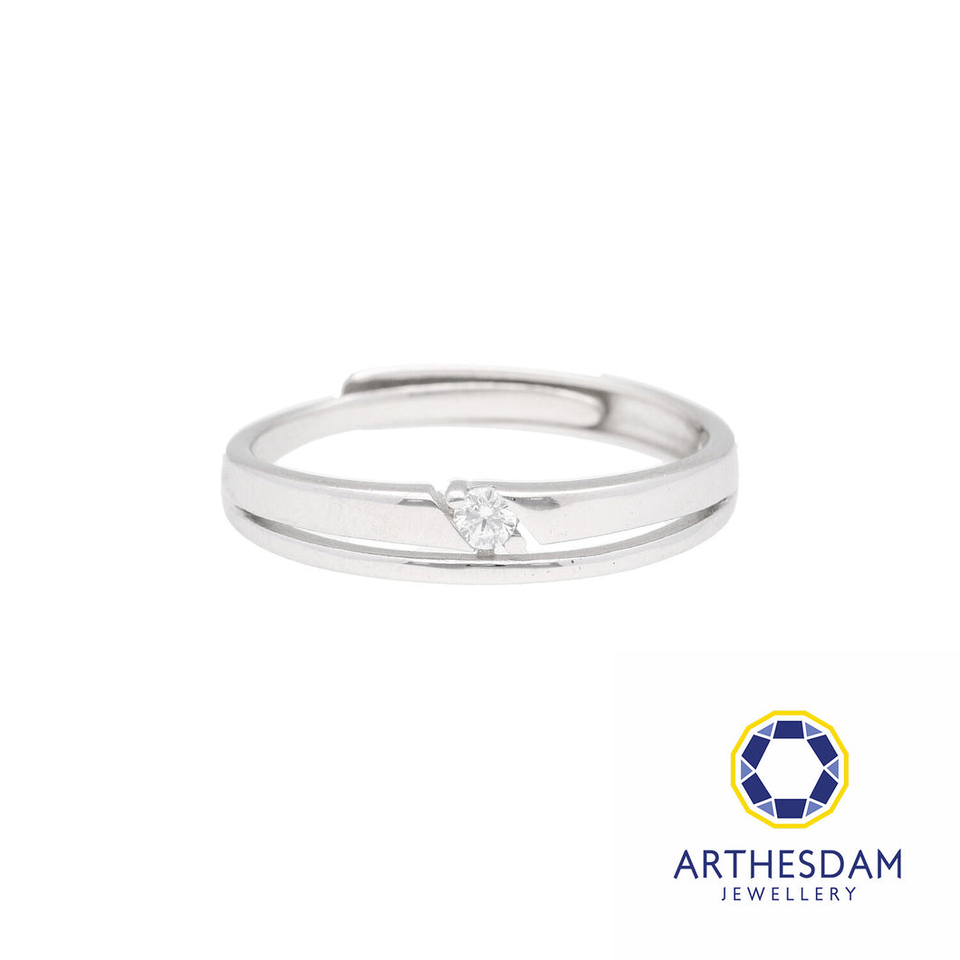 Arthesdam Jewellery 925 Silver Single Stone Plain Adjustable Ring