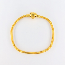 Load image into Gallery viewer, Arthesdam Jewellery 916 Gold Heart Lock Charm Bracelet
