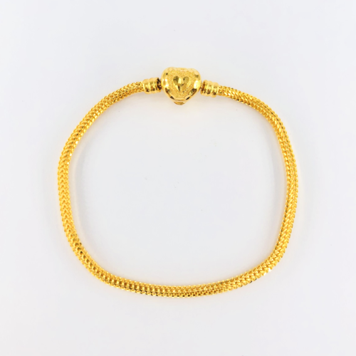 Arthesdam Jewellery 916 Gold Heart Lock Charm Bracelet