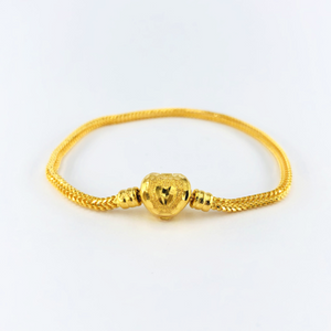 Arthesdam Jewellery 916 Gold Heart Lock Charm Bracelet