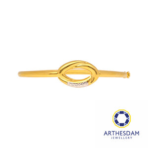 Arthesdam Jewellery 916 Gold Two-Toned Oval Bangle