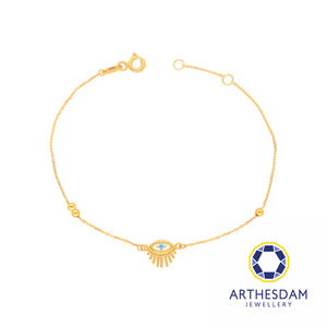 Arthesdam Jewellery 916 Gold Sparkle Evil Eye Bracelet