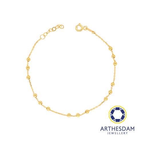 Arthesdam Jewellery 916 Gold Triple Ball Minimalist Bracelet