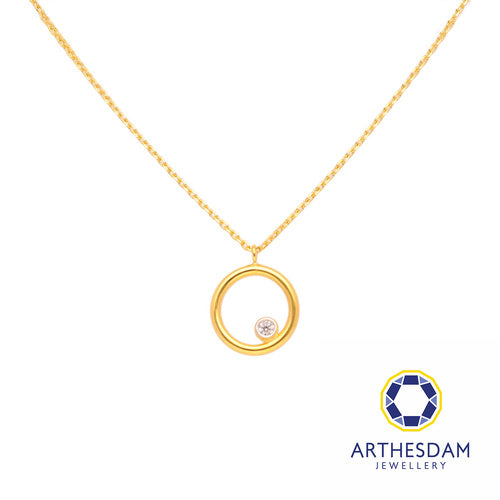 Arthesdam Jewellery 916 Gold Circle with Stud Necklace