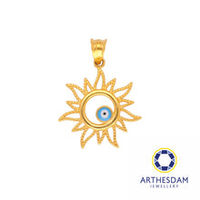 Load image into Gallery viewer, Arthesdam Jewellery 916 Gold Evil Eye Sun Pendant

