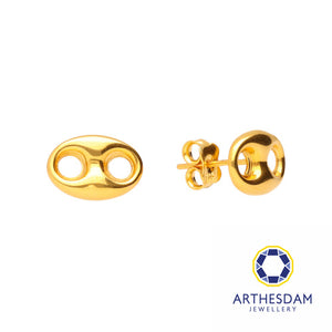 Arthesdam Jewellery 916 Gold Soda Tab Button Earrings
