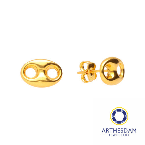 Arthesdam Jewellery 916 Gold Soda Tab Button Earrings