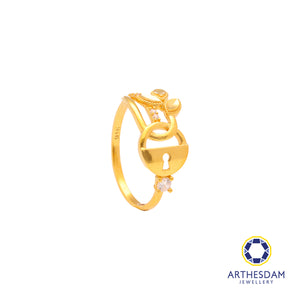 Arthesdam Jewellery 916 Gold Lock Leaf Ring