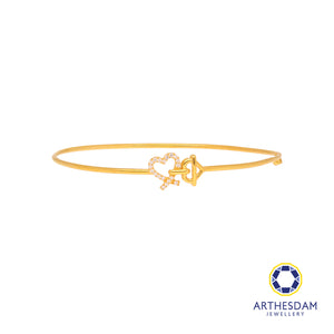 Arthesdam Jewellery 916 Gold Heart Bangle