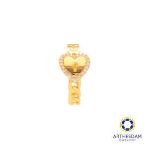 Arthesdam Jewellery 916 Gold Heart Lock Ring