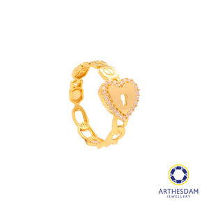 Arthesdam Jewellery 916 Gold Heart Lock Ring